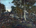 欧洲12-19世纪油画一_BARYE, Antoine-Louis - The Forest of Fontainebleau